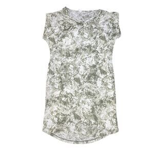 NWT Merrill Knit Travel Dress Green Putty Print Short Sleeve T-Shirt Dress Small